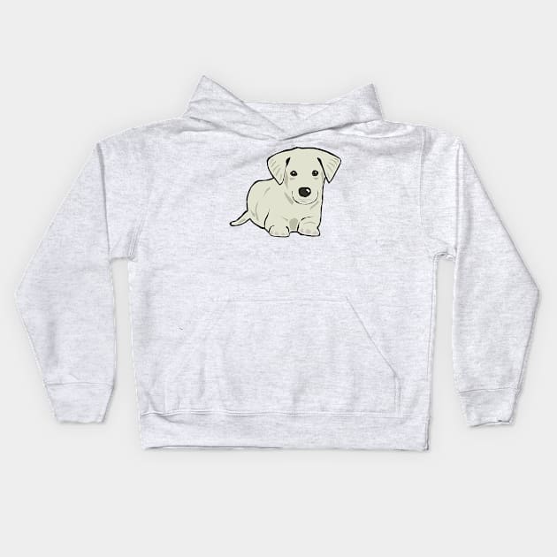 Yellow Lab Puppy Kids Hoodie by Kelliboo